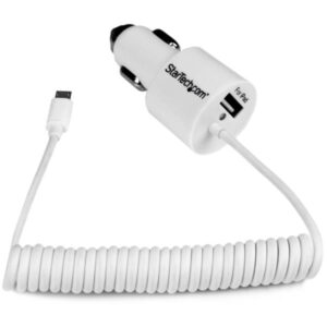 StarTech.com Caricatore da auto a doppia presa con cavo Micro-USB piu porta USB - Alta potenza ( 21 Watt / 4.2A ) - Bianco immagine principale StarTech.com Caricatore da auto a doppia presa con cavo Micro-USB piu porta USB - Alta potenza ( 21 Watt / 4.2A ) - Bianco