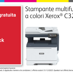 Xerox C325 A4 33 ppm Copia/Stampa/Scansione/Fax fronte/retro wireless PS3 PCL5e/6 2 vassoi 251 fogli