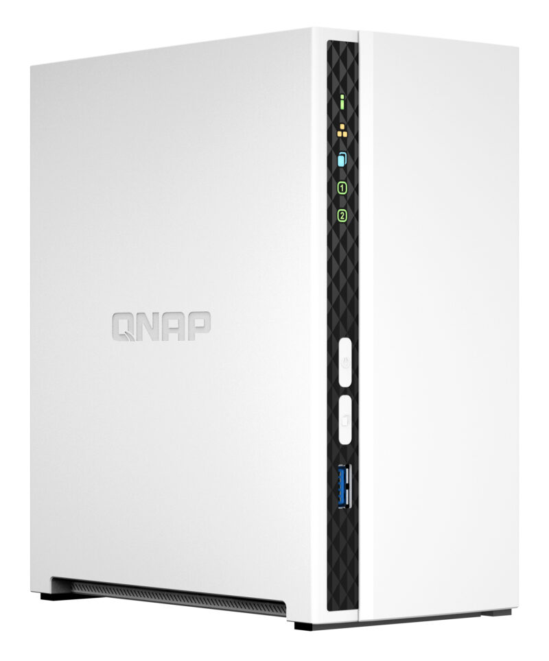 QNAP TS-233 server NAS e di archiviazione Tower ARM Cortex-A55 2 GB 0 TB QNAP QTS Bianco