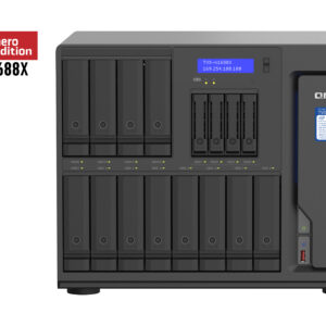 QNAP TVS-h1688X NAS Tower Intel® Xeon® W-1250 32 GB DDR4 0 TB QuTS hero Nero immagine principale 11.6 BV HD UWVA LED 250 TouchslmLCDPanel