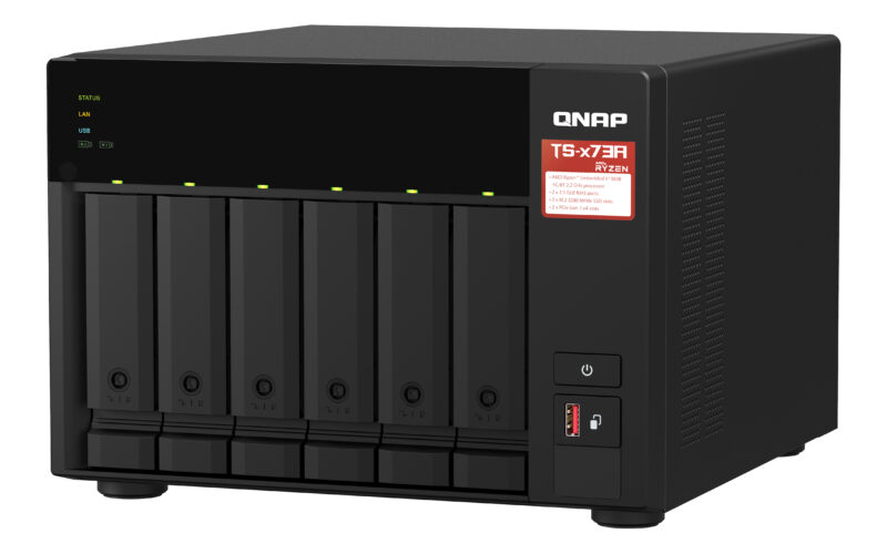 QNAP TS-673A NAS Tower Ryzen Embedded V1500B 8 GB DDR4 0 TB QNAP Turbo System Nero immagine gallery 4 QNAP TS-673A NAS Tower Ryzen Embedded V1500B 8 GB DDR4 0 TB QNAP Turbo System Nero