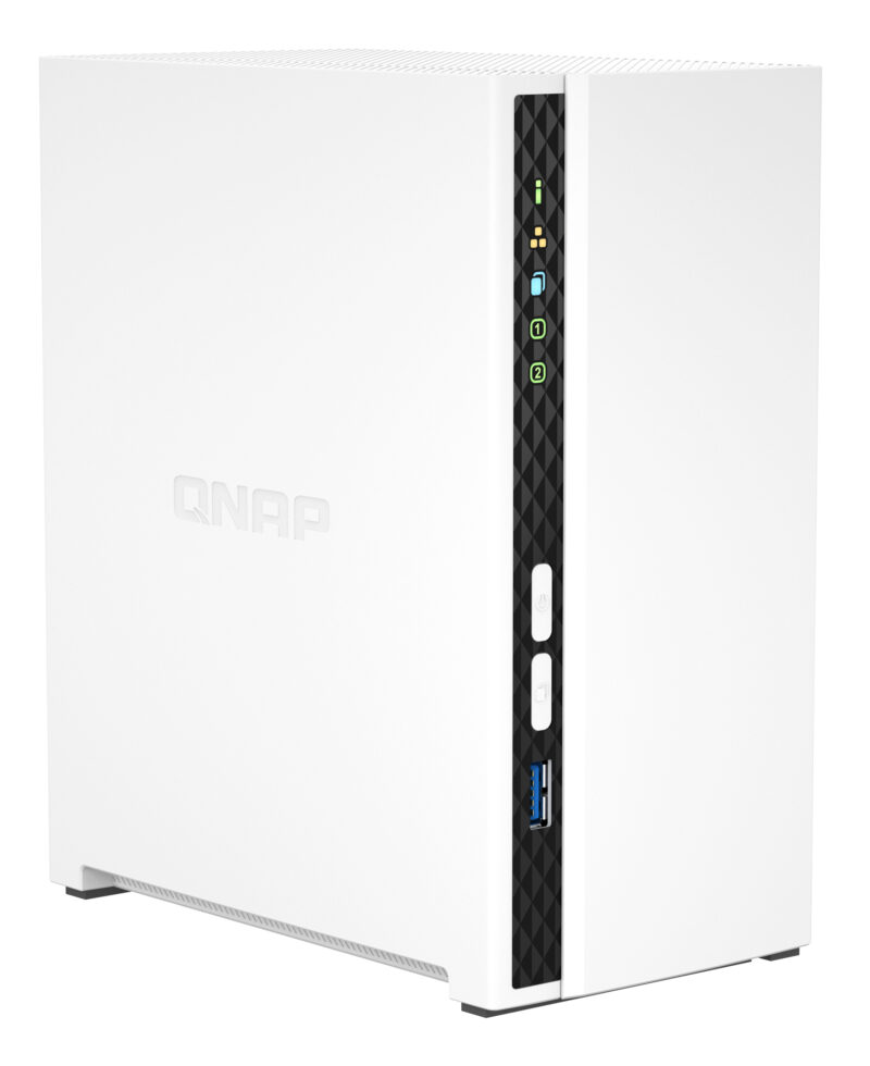QNAP TS-233 server NAS e di archiviazione Tower ARM Cortex-A55 2 GB 0 TB QNAP QTS Bianco