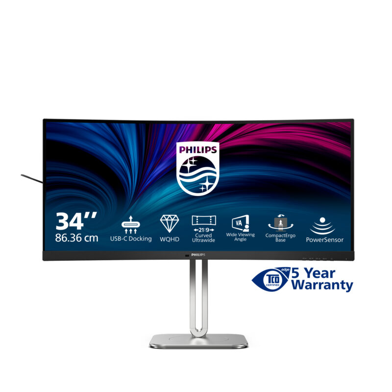 Philips 5000 series 34B2U5600C/00 Monitor PC 86,4 cm (34") 3440 x 1440 Pixel Dual QHD LCD Grigio