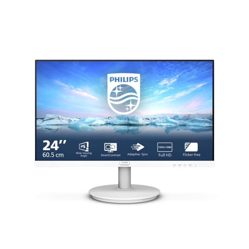 Philips V Line 241V8AW/00 Monitor PC 60,5 cm (23.8") 1920 x 1080 Pixel Full HD LCD Bianco immagine principale Philips V Line 241V8AW/00 Monitor PC 60,5 cm (23.8") 1920 x 1080 Pixel Full HD LCD Bianco