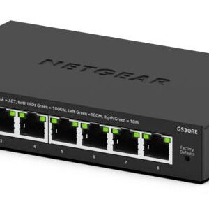 NETGEAR GS308E Gestito L2/L3 Gigabit Ethernet (10/100/1000) Nero