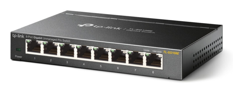 TP-Link TL-SG108E switch di rete Gestito L2 Gigabit Ethernet (10/100/1000) Nero