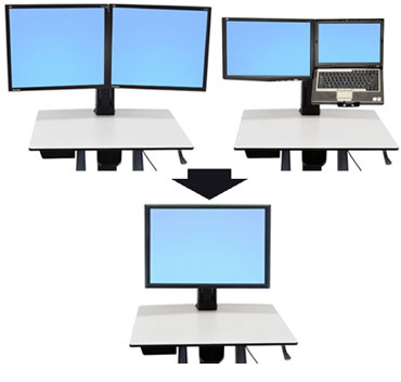 Ergotron WorkFit Convert-to-Single HD Kit from Dual or LCD & Laptop 76,2 cm (30") Scrivania