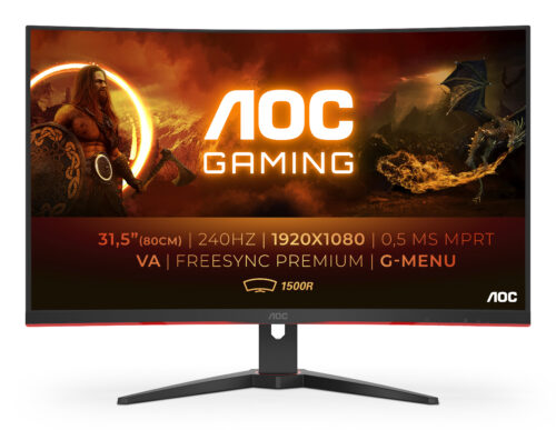 AOC G2 C32G2ZE/BK Monitor PC 80 cm (31.5") 1920 x 1080 Pixel Full HD LED Nero, Rosso