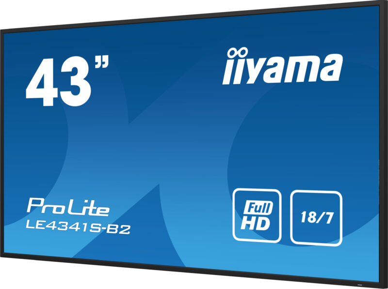 iiyama PROLITE LE4341S-B2 Pannello piatto per segnaletica digitale 108 cm (42.5") LCD 350 cd/m² Full HD Nero 18/7 immagine gallery 4 iiyama PROLITE LE4341S-B2 Pannello piatto per segnaletica digitale 108 cm (42.5") LCD 350 cd/m² Full HD Nero 18/7