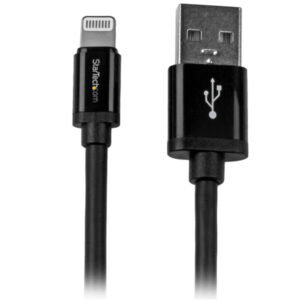 StarTech.com Cavo lungo connettore lightning a 8 pin Apple nero a USB da 2 m per iPhone / iPod / iPad immagine principale StarTech.com Cavo lungo connettore lightning a 8 pin Apple nero a USB da 2 m per iPhone / iPod / iPad