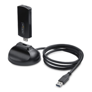 StarTech.com Chiavetta Wi-Fi 6E USB/Dongle per PC Desktop/Laptop, NIC wireless con antenna pieghevole, adattatore WiFi con supporto 802.11 b/g/n/ac/ax, compatibile con reti a 2,4/5/6 GHz