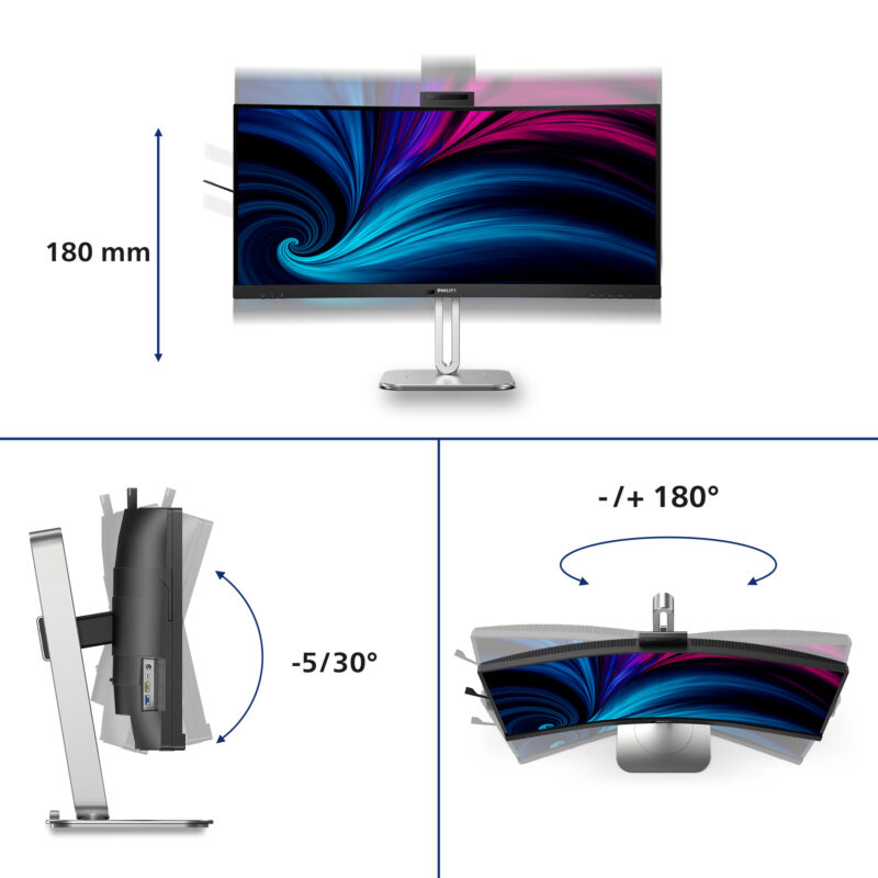Philips 6000 series 34B2U6603CH/00 Monitor PC 86,4 cm (34") 3440 x 1440 Pixel Wide Quad HD LCD Grigio