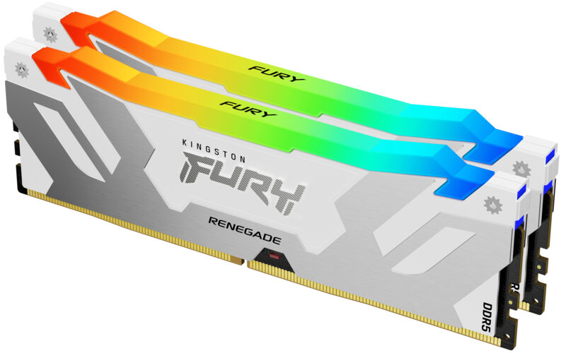 Kingston Technology FURY 32GB 6400MT/s DDR5 CL32 DIMM (Kit da 2) Renegade RGB Bianco XMP