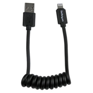 StarTech.com Cavo da Lightning a USB a spirale da 0,3 m - Cavo di ricarica Lightning per iPhone / iPad / iPod - Certificato Apple MFi - Cavo da Lightning a USB - Nero immagine principale StarTech.com Cavo da Lightning a USB a spirale da 0,3 m - Cavo di ricarica Lightning per iPhone / iPad / iPod - Certificato Apple MFi - Cavo da Lightning a USB - Nero