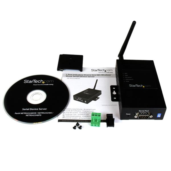 StarTech.com Convertitore industriale wireless seriale a IP Ethernet 1 porta RS-232/422/485 con alimentazione ridondante