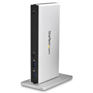 StarTech.com Docking Station Universale per Laptop USB 3.0 per dual-monitor DVI Gigabit Ethernet con adattatori HDMI / VGA - Adattatore USB a DVI HDMI o VGA - Dock DVI verticale per Mac e Windows immagine principale StarTech.com Docking Station Universale per Laptop USB 3.0 per dual-monitor DVI Gigabit Ethernet con adattatori HDMI / VGA - Adattatore USB a DVI HDMI o VGA - Dock DVI verticale per Mac e Windows