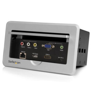 StarTech.com Box presa multimediale da tavolo o scrivania HDMI / VGA / DP a HDMI con porta di ricarica rapida immagine principale StarTech.com Box presa multimediale da tavolo o scrivania HDMI / VGA / DP a HDMI con porta di ricarica rapida