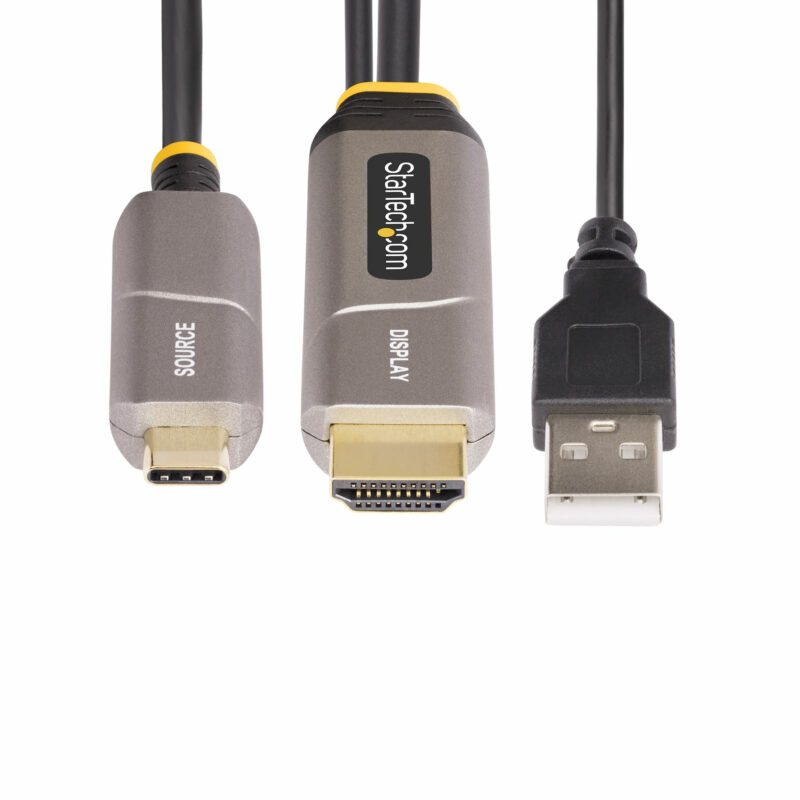 StarTech.com Cavo ottico attivo (AOC) da USB-C a HDMI 2.0 da 15,2 m, 4K 60 Hz, con classificazione CL3, cavo adattatore da USB Type-C a HDMI Unidirezionale immagine gallery 6 StarTech.com Cavo ottico attivo (AOC) da USB-C a HDMI 2.0 da 15,2 m, 4K 60 Hz, con classificazione CL3, cavo adattatore da USB Type-C a HDMI Unidirezionale