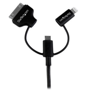 StarTech.com Cavo di ricarica 3 in 1 da 1m - Multi USB a Lightning o Dock a 30 pin o Micro-USB per iPhone / iPad / iPod / Android - Certificato Apple MFi - USB 2.0 immagine gallery 3 StarTech.com Cavo di ricarica 3 in 1 da 1m - Multi USB a Lightning o Dock a 30 pin o Micro-USB per iPhone / iPad / iPod / Android - Certificato Apple MFi - USB 2.0