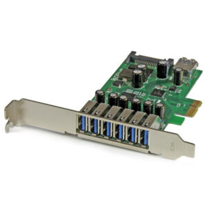 StarTech.com Scheda Espansione PCI Express USB 3.0 a 7 porte con profilo basso e standard - alimentazione SATA immagine principale StarTech.com Scheda Espansione PCI Express USB 3.0 a 7 porte con profilo basso e standard - alimentazione SATA