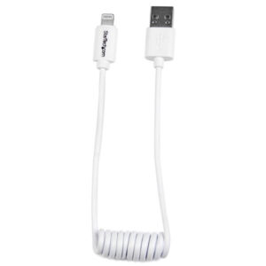 StarTech.com Cavo da Lightning a USB a spirale da 0,3 m - Cavo di ricarica Lightning per iPhone / iPad / iPod - Certificato Apple MFi - Cavo da Lightning a USB - Bianco immagine principale StarTech.com Cavo da Lightning a USB a spirale da 0,3 m - Cavo di ricarica Lightning per iPhone / iPad / iPod - Certificato Apple MFi - Cavo da Lightning a USB - Bianco