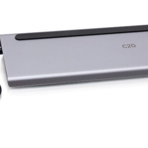 C2G USB-C Docking Station a triplo schermo 10-in-1 con HDMI, DisplayPort, VGA, Ethernet, USB, lettore di schede SD, audio da 3,5 mm e erogazione di potenza fino a 100 W - 4K 30 Hz