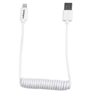 StarTech.com Cavo da Lightning a USB a spirale da 0,6 m - Cavo di ricarica Lightning per iPhone / iPad / iPod - Certificato Apple MFi - Cavo da Lightning a USB - Bianco immagine principale StarTech.com Cavo da Lightning a USB a spirale da 0,6 m - Cavo di ricarica Lightning per iPhone / iPad / iPod - Certificato Apple MFi - Cavo da Lightning a USB - Bianco
