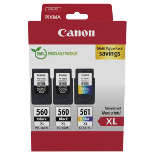 Canon 3712C009 cartuccia d'inchiostro 3 pz Originale Resa elevata (XL) Nero, Ciano, Magenta, Giallo