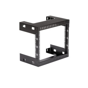 StarTech.com 8U 19" Rack di rete per montaggio a parete a 2 staffe - Rack open frame a muro profondo 30cm. Rack per dati/AV/IT/apparecchiature informatiche/patch panel con dadi e viti a gabbia, capacità 61 Kg