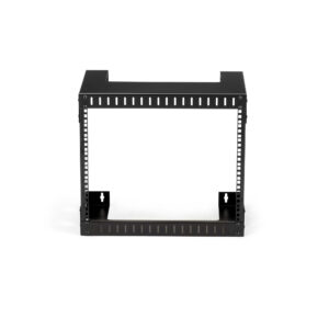 StarTech.com 8U 19" Rack di rete per montaggio a parete a 2 staffe - Rack open frame a muro profondo 30cm. Rack per dati/AV/IT/apparecchiature informatiche/patch panel con dadi e viti a gabbia, capacità 61 Kg