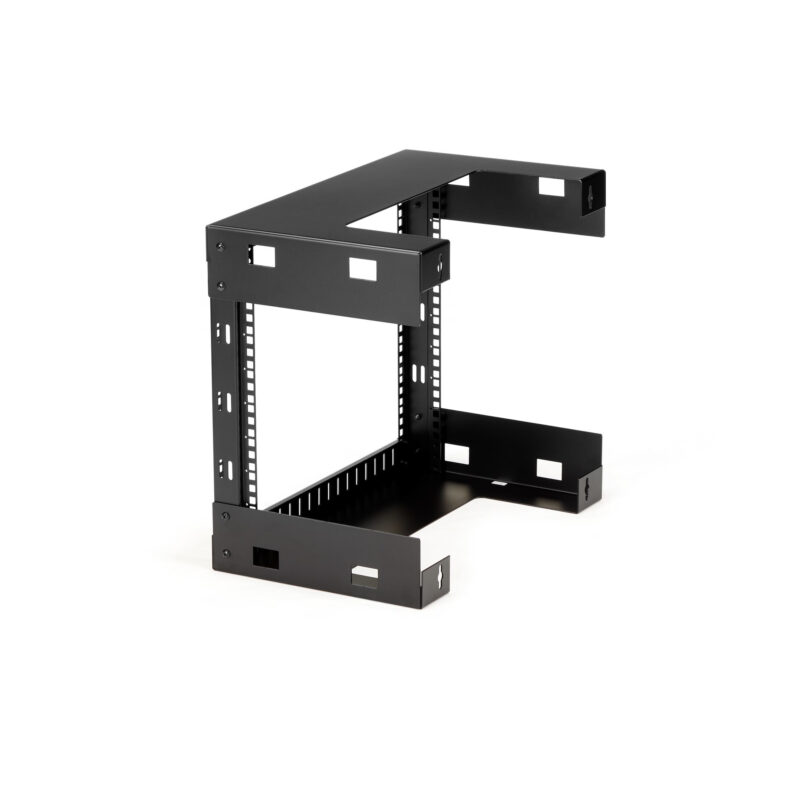 StarTech.com 8U 19" Rack di rete per montaggio a parete a 2 staffe - Rack open frame a muro profondo 30cm. Rack per dati/AV/IT/apparecchiature informatiche/patch panel con dadi e viti a gabbia, capacità 61 Kg