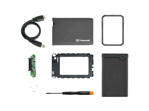 Transcend TS0GSJ25CK3 contenitore di unità di archiviazione Box esterno HDD/SSD Grigio 2.5"