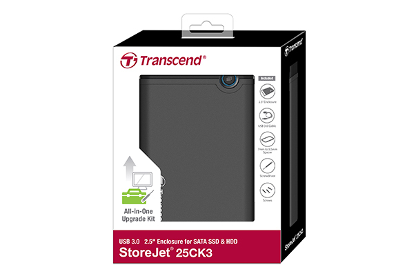 Transcend TS0GSJ25CK3 contenitore di unità di archiviazione Box esterno HDD/SSD Grigio 2.5"