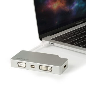 StarTech.com Adattatore Audio/Video da Viaggio 4 in 1 - USB Type-C a VGA, DVI, HDMI o mDP - in Alluminio - 4K