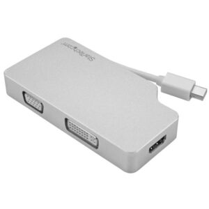 StarTech.com Adattatore Audio/Video da Viaggio 3 in 1 - Mini DisplayPort a VGA, DVI o HDMI - in Alluminio - 4K immagine principale StarTech.com Adattatore Audio/Video da Viaggio 3 in 1 - Mini DisplayPort a VGA, DVI o HDMI - in Alluminio - 4K