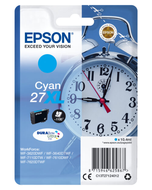 Epson Alarm clock Cartuccia Sveglia Ciano Inchiostri DURABrite Ultra 27XL immagine principale Epson Alarm clock Cartuccia Sveglia Ciano Inchiostri DURABrite Ultra 27XL