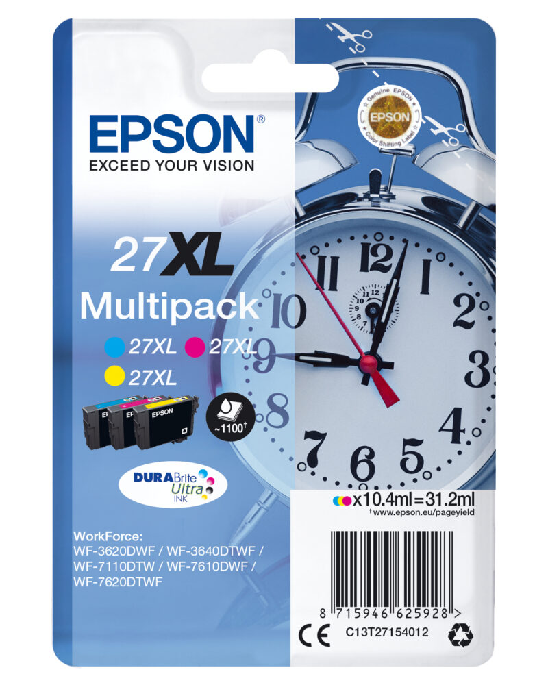 Epson Alarm clock Multipack Sveglia 3 colori Inchiostri DURABrite Ultra 27XL immagine principale Epson Alarm clock Multipack Sveglia 3 colori Inchiostri DURABrite Ultra 27XL