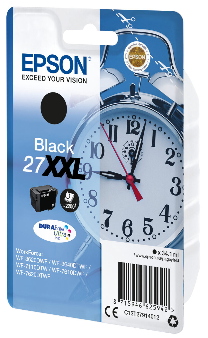 Epson Alarm clock Cartuccia Sveglia Nero Inchiostri DURABrite Ultra 27XXL