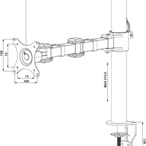 iiyama DS1001C-B1 Supporti a parete per TV 76,2 cm (30") Scrivania Nero