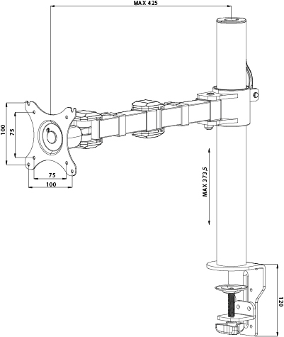 iiyama DS1001C-B1 Supporti a parete per TV 76,2 cm (30") Scrivania Nero