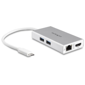 StarTech.com Adattatore USB-C Multiporta - Docking Station da viaggio USB-C con HDMI 4K - 60W Alimentazione Pass-Through, GbE, Hub USB-A 3.0 - Mini USB Type-C Dock per Laptop - Bianco immagine principale StarTech.com Adattatore USB-C Multiporta - Docking Station da viaggio USB-C con HDMI 4K - 60W Alimentazione Pass-Through, GbE, Hub USB-A 3.0 - Mini USB Type-C Dock per Laptop - Bianco