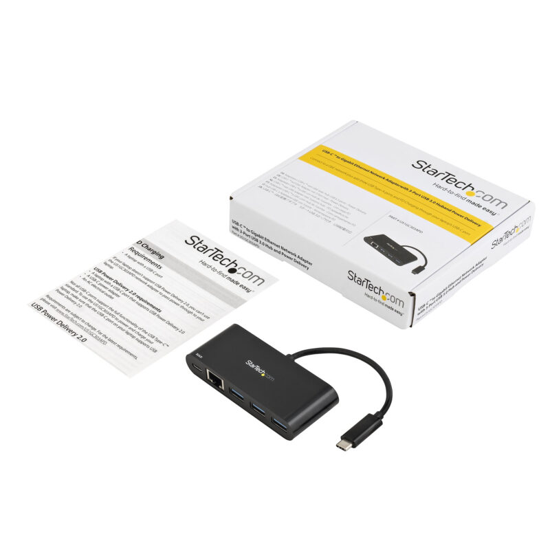StarTech.com Adattatore di rete USB-C a Ethernet a 3 porte - Hub USB 3.0 con Power Delivery immagine gallery 5 StarTech.com Adattatore di rete USB-C a Ethernet a 3 porte - Hub USB 3.0 con Power Delivery