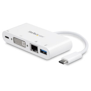 StarTech.com Adattatore Multiporta per Portatili USB-C - Power Delivery - DVI - GbE - USB 3.0 immagine principale StarTech.com Adattatore Multiporta per Portatili USB-C - Power Delivery - DVI - GbE - USB 3.0
