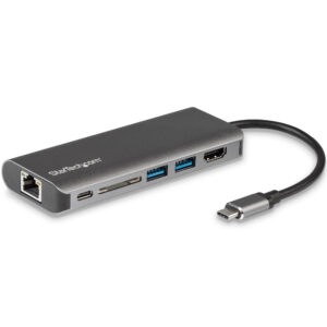 StarTech.com Adattatore Multiporta USB C, Dock USB-C Portatile con HDMI 4K, Hub 3x USB 3.0, SD/SDHC, GbE, PD 60 W Pass-Through - USB Tipo-C/Thunderbolt 3 - SOSTITUITO DA DKT30CHSDPD1 immagine principale StarTech.com Adattatore Multiporta USB C, Dock USB-C Portatile con HDMI 4K, Hub 3x USB 3.0, SD/SDHC, GbE, PD 60 W Pass-Through - USB Tipo-C/Thunderbolt 3 - SOSTITUITO DA DKT30CHSDPD1