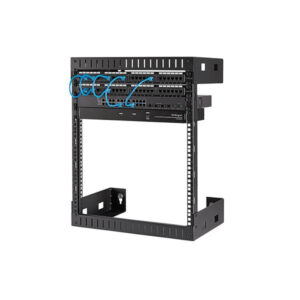 StarTech.com 12U 19" Rack di rete per montaggio a parete a 2 staffe - Rack a muro profondo 12"/30cm a telaio aperto. Rack per dati/AV/IT/apparecchiature informatiche/patch panel con dadi e viti a gabbia, capacità 90 Kg, nero