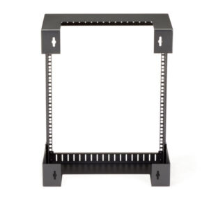 StarTech.com 12U 19" Rack di rete per montaggio a parete a 2 staffe - Rack a muro profondo 12"/30cm a telaio aperto. Rack per dati/AV/IT/apparecchiature informatiche/patch panel con dadi e viti a gabbia, capacità 90 Kg, nero