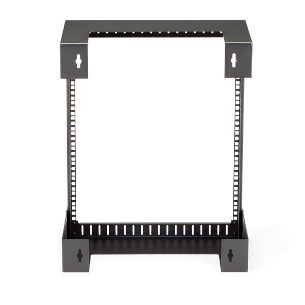 StarTech.com 12U 19" Rack di rete per montaggio a parete a 2 staffe - Rack a muro profondo 12"/30cm a telaio aperto. Rack per dati/AV/IT/apparecchiature informatiche/patch panel con dadi e viti a gabbia, capacità 90 Kg, nero