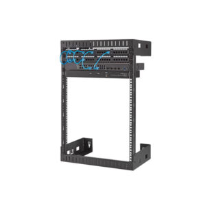 StarTech.com 15U 19" Rack di rete per montaggio a parete a 2 staffe - Rack a muro profondo 12"/30cm a telaio aperto. Rack per dati/AV/IT/apparecchiature informatiche/patch panel con dadi e viti a gabbia, capacità 90 Kg, nero