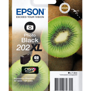 Epson Kiwi Singlepack Photo Black 202XL Claria Premium Ink