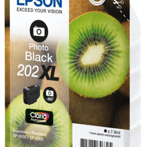 Epson Kiwi Singlepack Photo Black 202XL Claria Premium Ink
